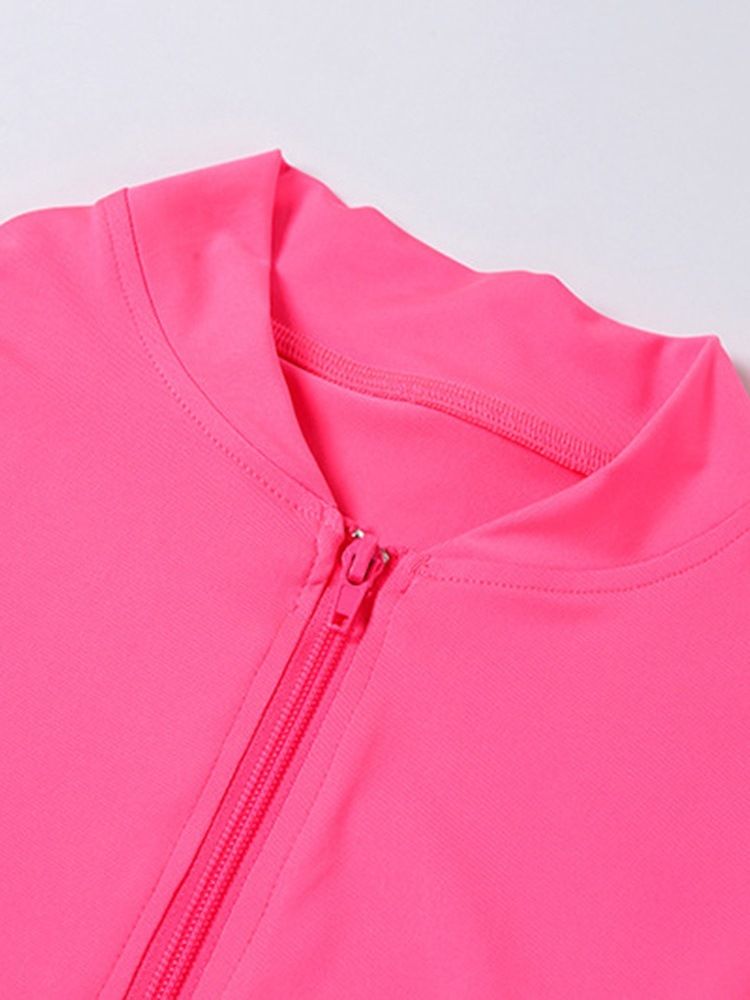 Anti-Svett Polyester Solid Dragkedja Långärmad Klädset