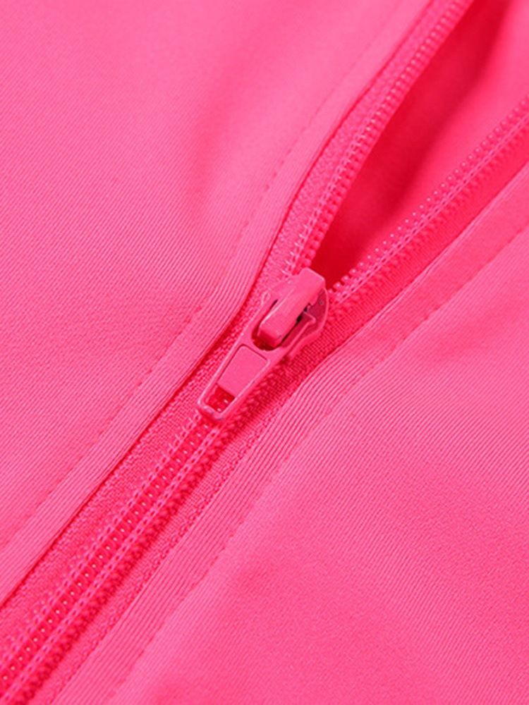 Anti-Svett Polyester Solid Dragkedja Långärmad Klädset
