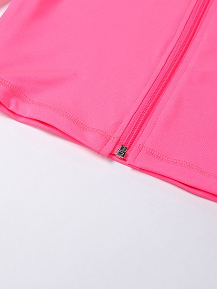 Anti-Svett Polyester Solid Dragkedja Långärmad Klädset