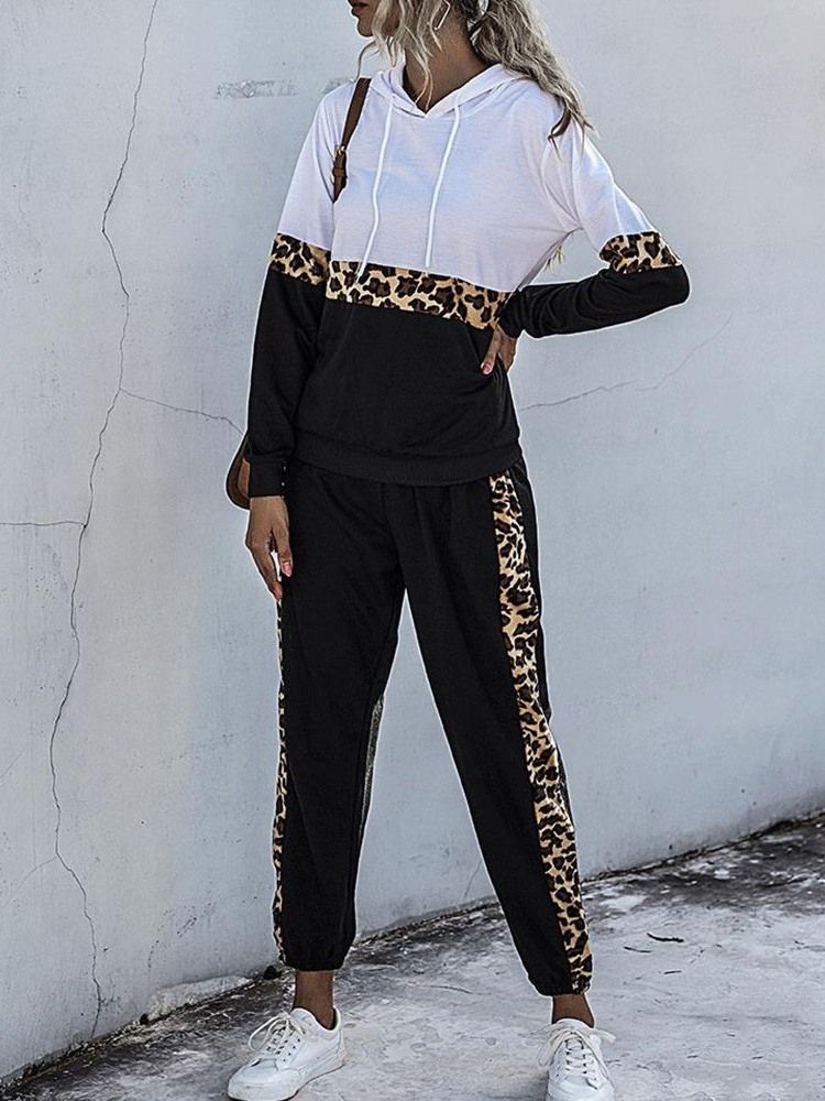 Anti-Svett Print Color Block Polyester Running Pullover Klädset