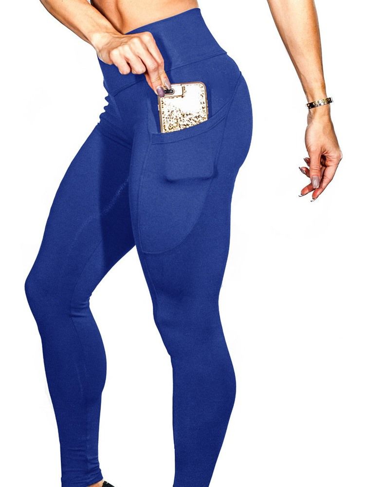 Anti-Svettfickor Solida Yoga Leggings Yoga Byxor Tiktok Leggings Med Hög Midja