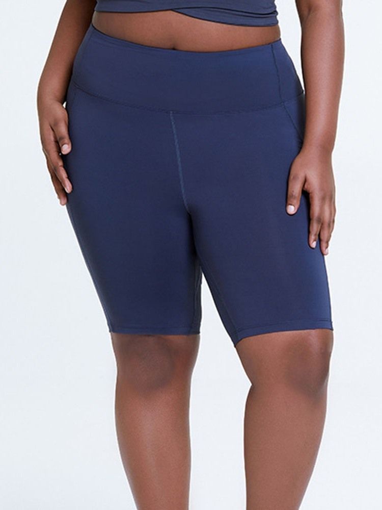 Anti-Sweat Solida Löparshorts Plus Size Byxor