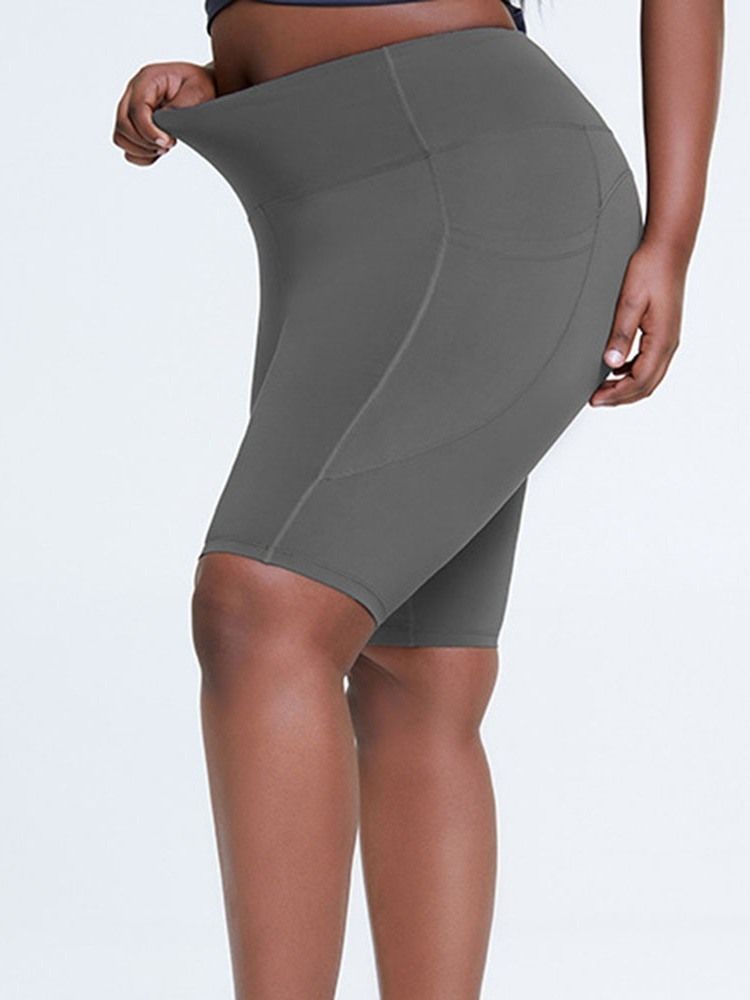 Anti-Sweat Solida Löparshorts Plus Size Byxor