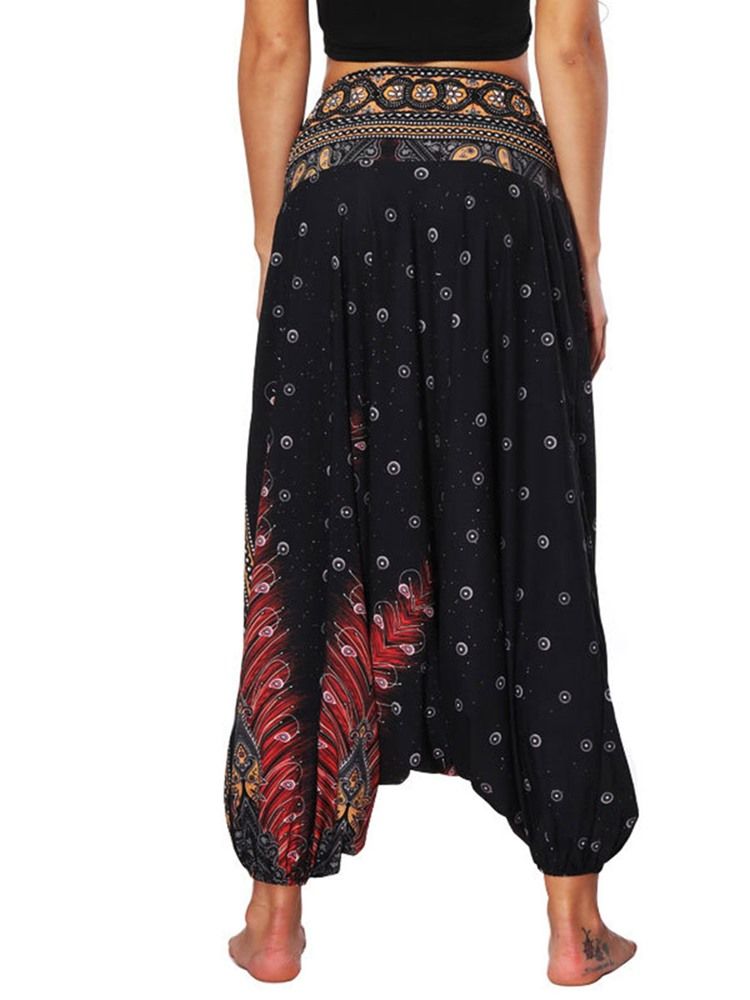 Bohemian Geometry Print Yoga Harem Joggingbyxor