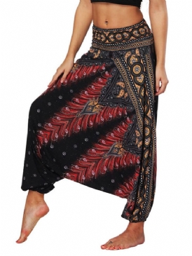 Bohemian Geometry Print Yoga Harem Joggingbyxor