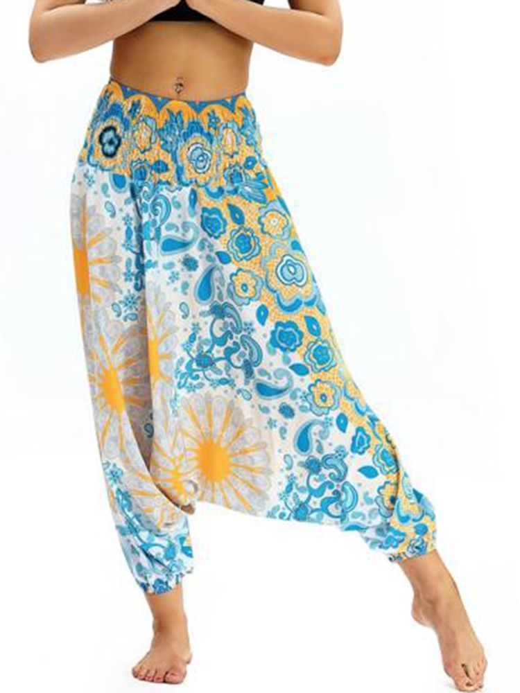 Bohemian Print Yoga Harem Joggingbyxor