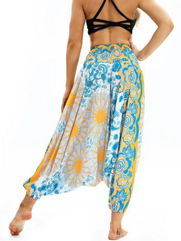 Bohemian Print Yoga Harem Joggingbyxor