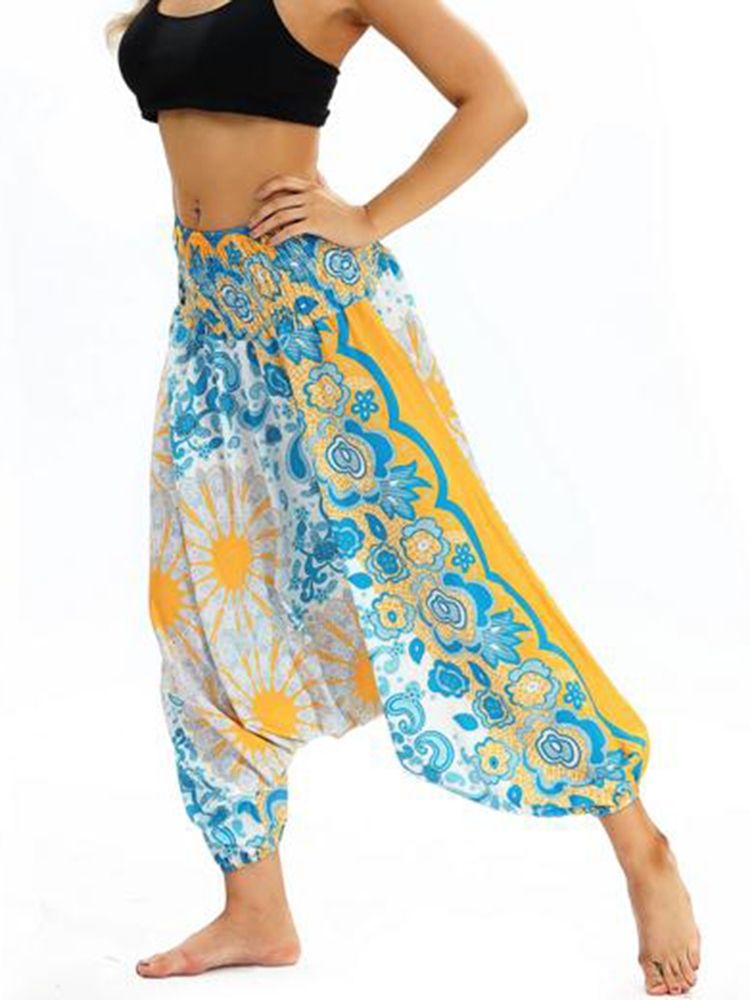Bohemian Print Yoga Harem Joggingbyxor