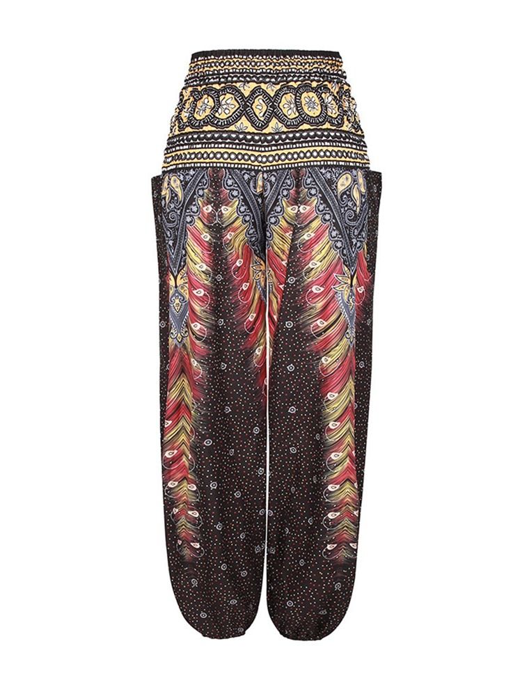 Boho Geometriskt Tryck Street Dance Yoga Byxor