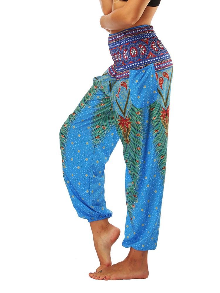 Boho Print Geometric Street Dance Yoga Byxor