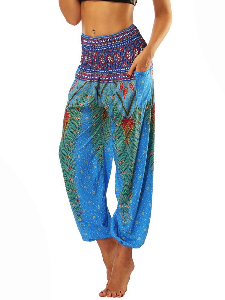 Boho Print Geometric Street Dance Yoga Byxor