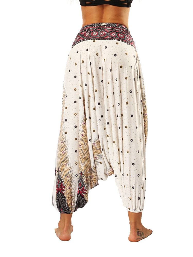 Boho Print Yoga Harem Joggingbyxor