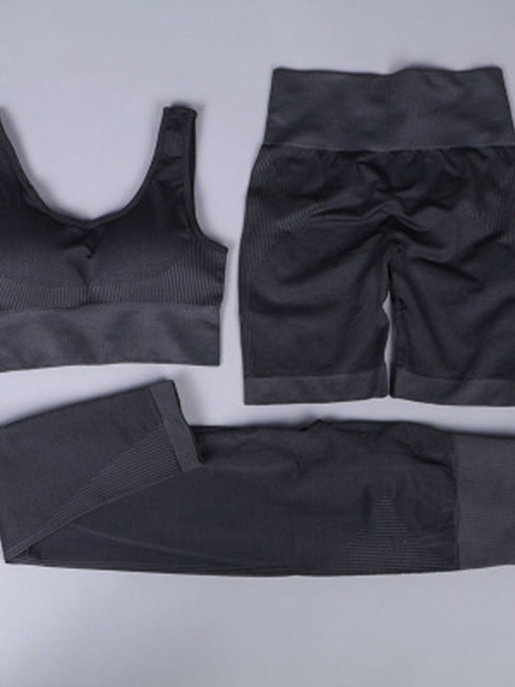 Color Block Anti-Svett Ankel Lång Yoga Klädset Set