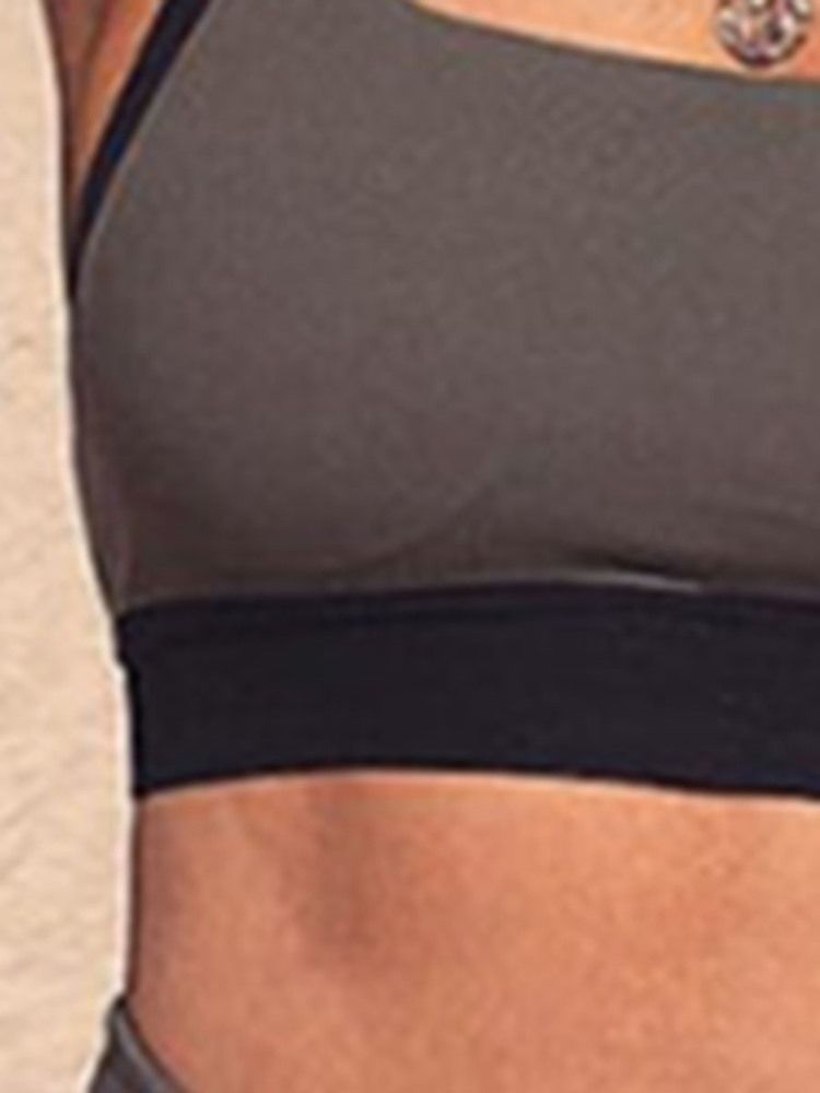 Color Block Full Längd Ärmlösa Yogasportset