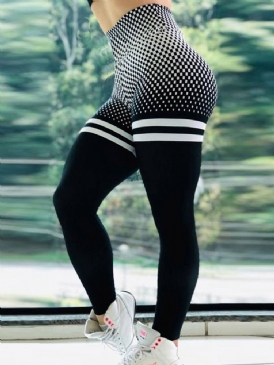 Color Block Plädtryck Hög Midja Leggings För Kvinnor Yogabyxor Hög Midja Tiktok Leggings