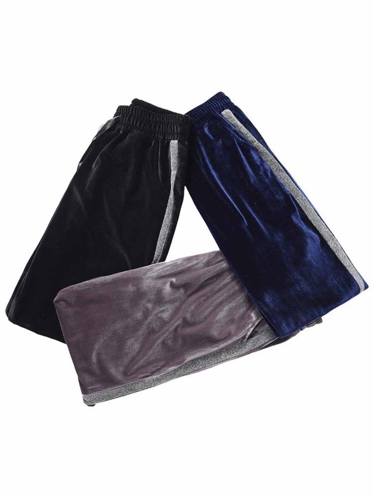 Dam Plus Size Fickor Andas Stripe Yoga Byxor