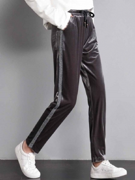 Dam Plus Size Fickor Andas Stripe Yoga Byxor