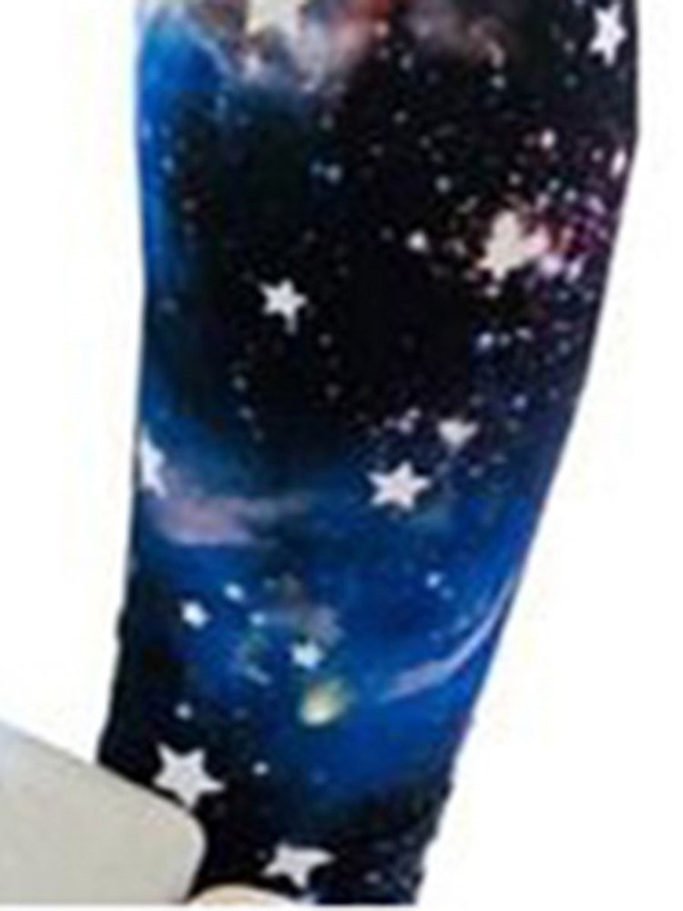 Dam Stjärnhimmel Färgblock Print Gym Sport Yoga Leggings Yogabyxor Tiktok Leggings Med Hög Midja