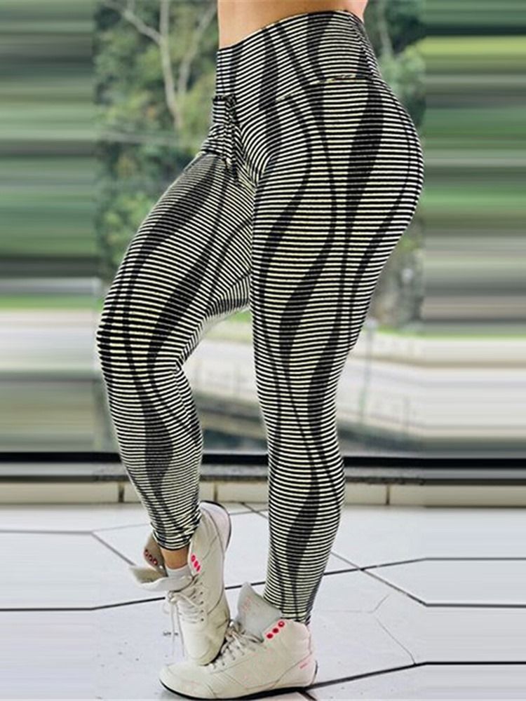 Damer Andas Leggings Med Hög Midja Tryck Yogabyxor Hög Midja Tiktok Leggings