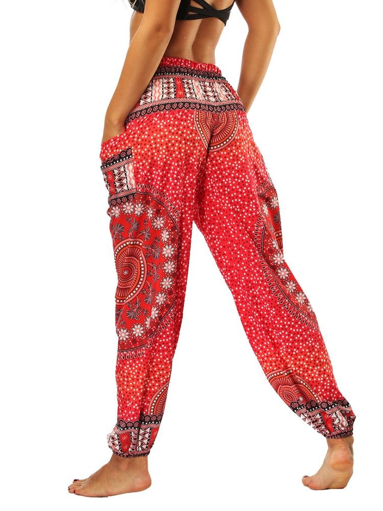 Damtryck Geometriska Loose Dance Yoga Byxor