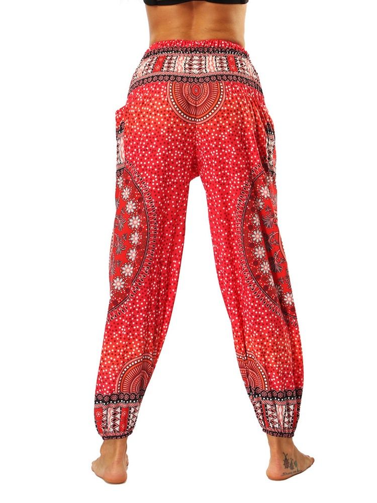 Damtryck Geometriska Loose Dance Yoga Byxor