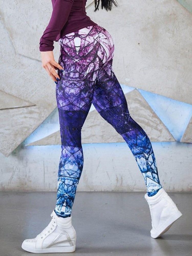 Diamond Pattern High-Wist Full Längd Yoga Byxor Tiktok Leggings Med Hög Midja