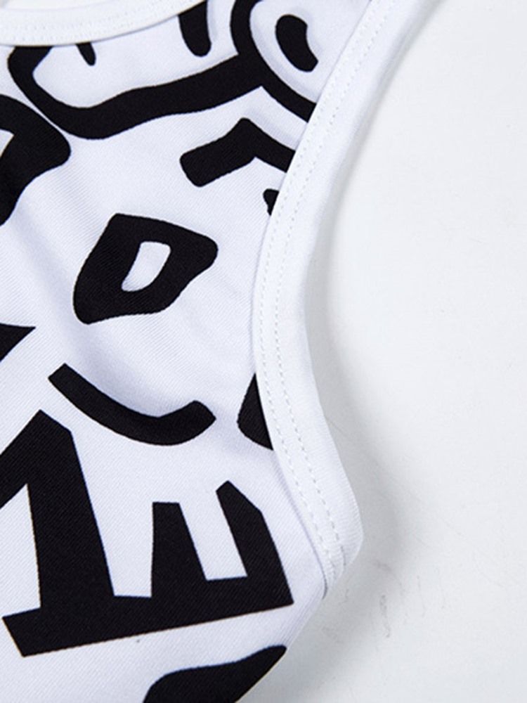 Färgblock Andningstryck Ärmlösa Gymsportset