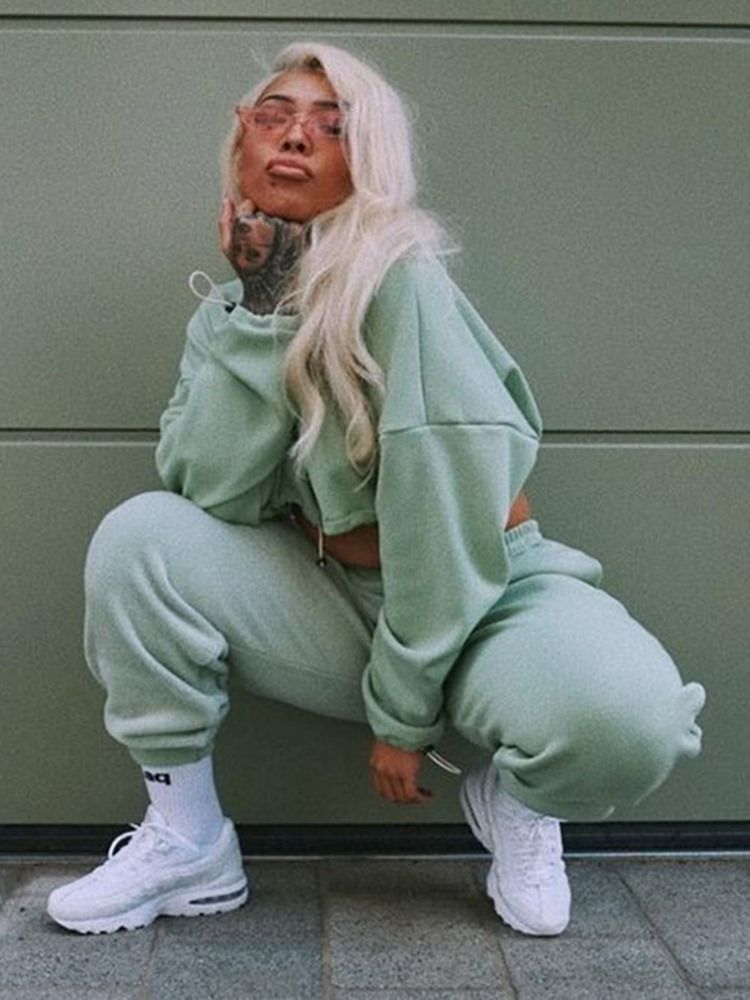 Fickor Andas Dragsko Lös Tröja Casual Kostym