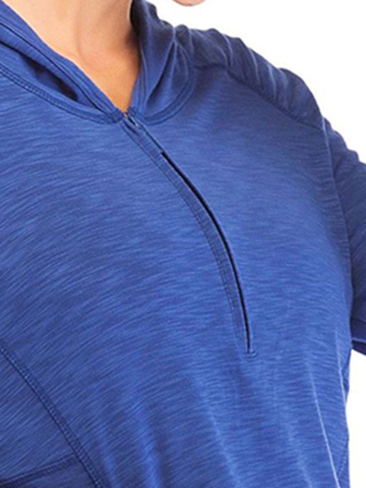 Fickor Solid Cotton Blends Anti-Sweat Pullover Sport Toppar