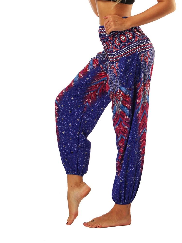 Geometriskt Tryck Boho Yoga Harem Byxor