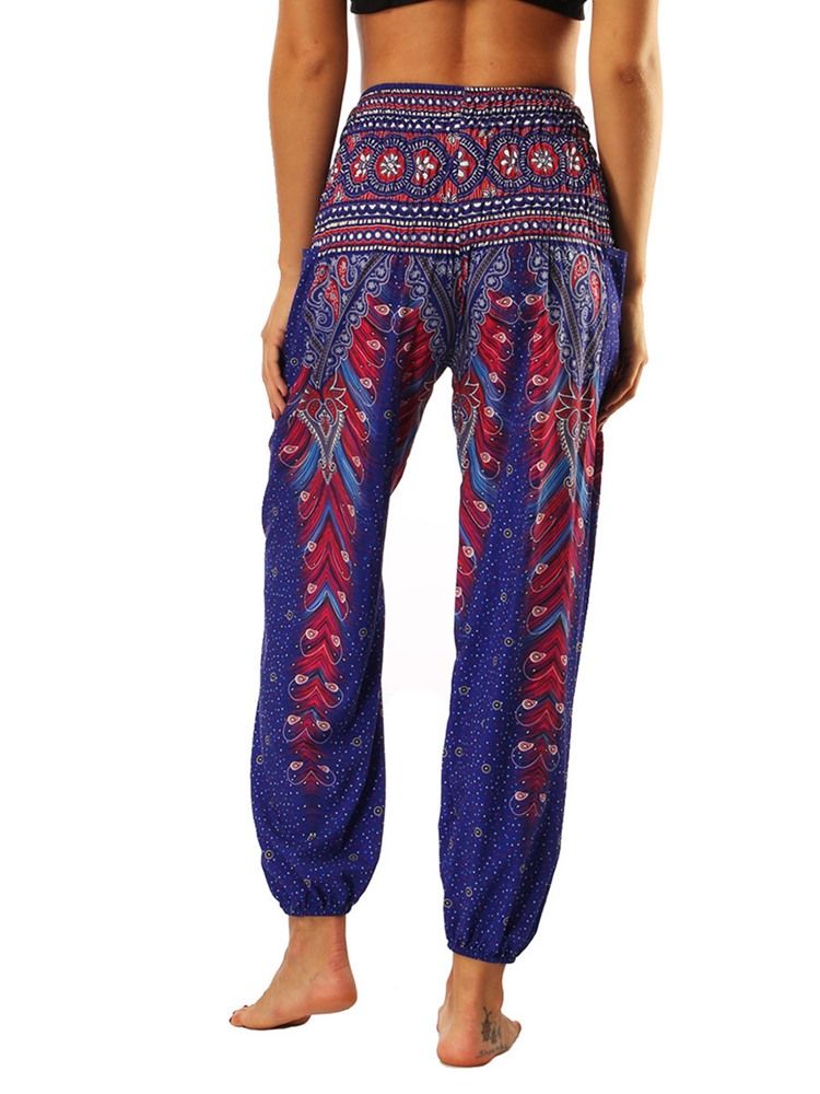 Geometriskt Tryck Boho Yoga Harem Byxor