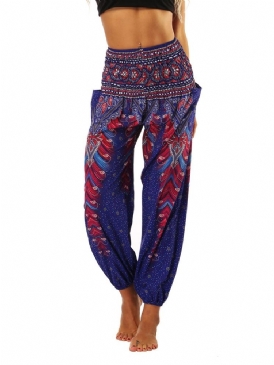 Geometriskt Tryck Boho Yoga Harem Byxor
