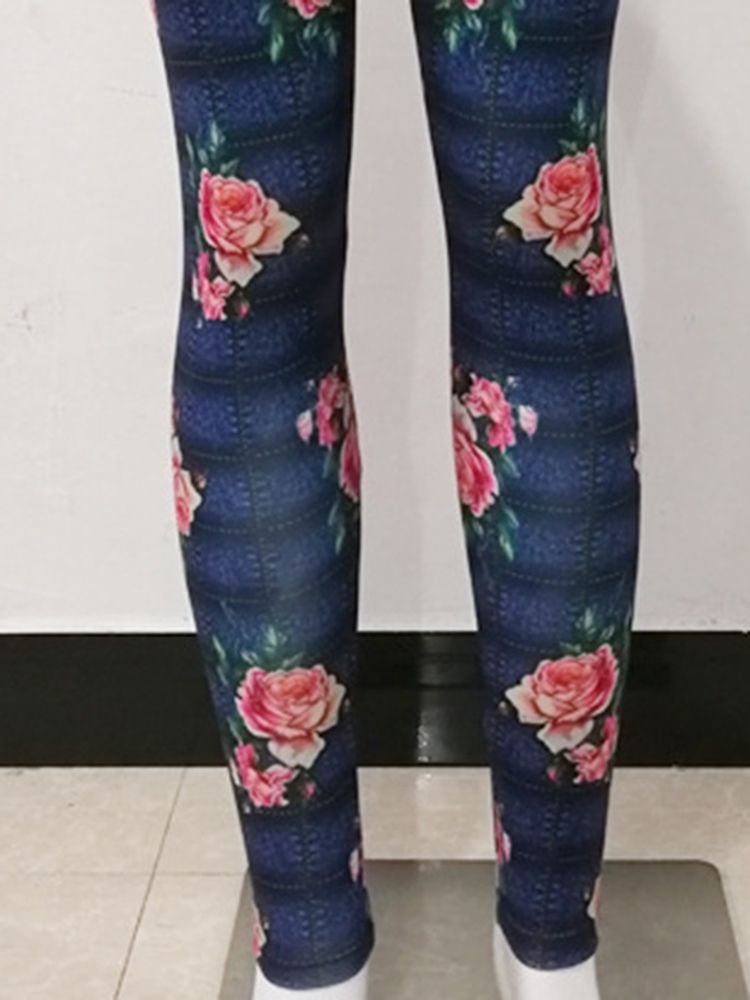 Gym Sport Fitness Blommiga Andningsbara Yogabyxor Tiktok Leggings Med Hög Midja