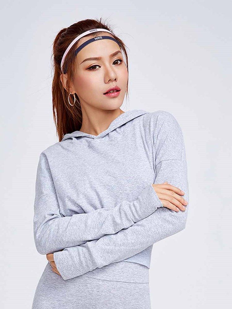 Hooded Coton Leggings Långärmade Volleybollsportset