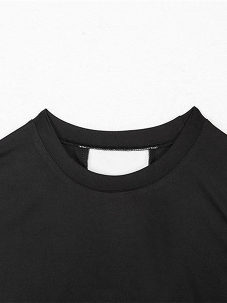 Kvinnors Andningsbara Färgblock Kortärmade Yogasportset
