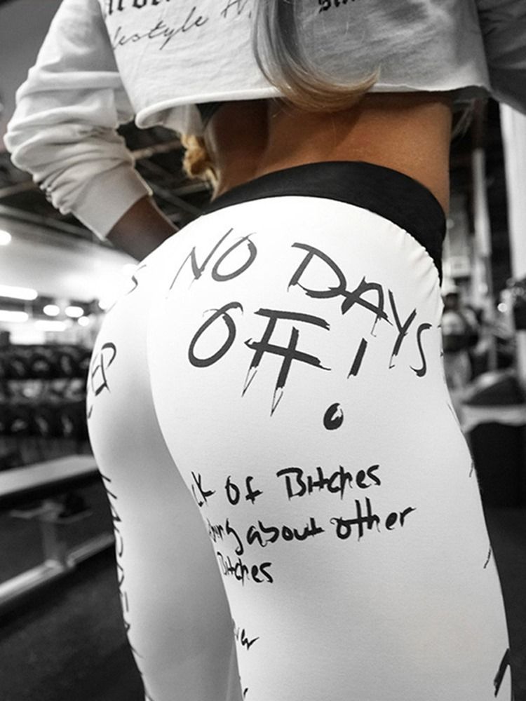 Kvinnors Brevtryck Fitness Löp Yoga Leggings Tiktok Leggings Med Hög Midja