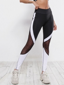 Kvinnors Color Block Patchwork Sommar Ankel Långa Leggings Yoga Byxor Hög Midja Tiktok Leggings