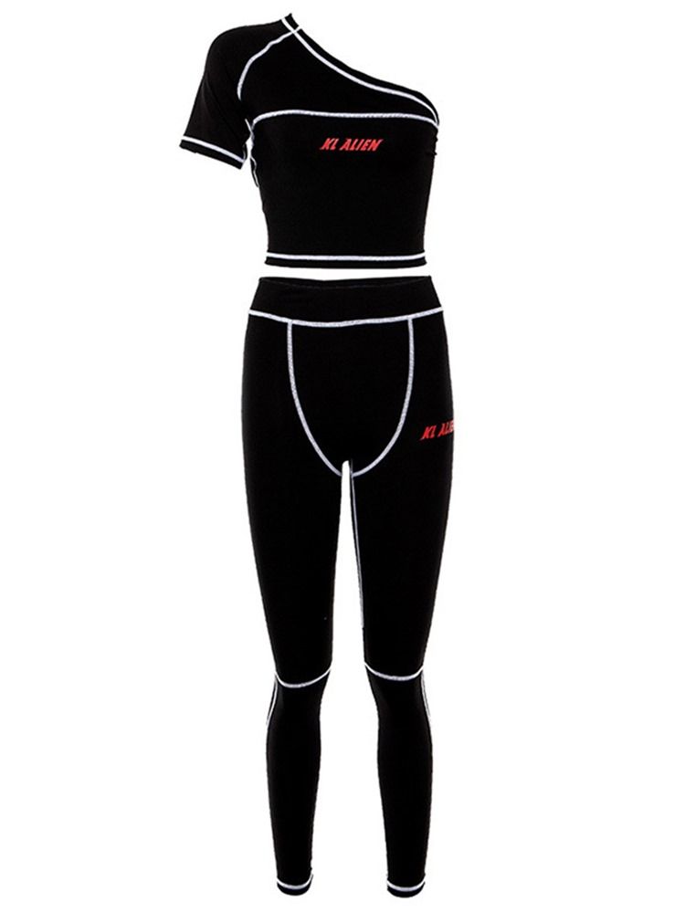 Kvinnors Färgblock Ankellängd Löpning Yoga Sportset