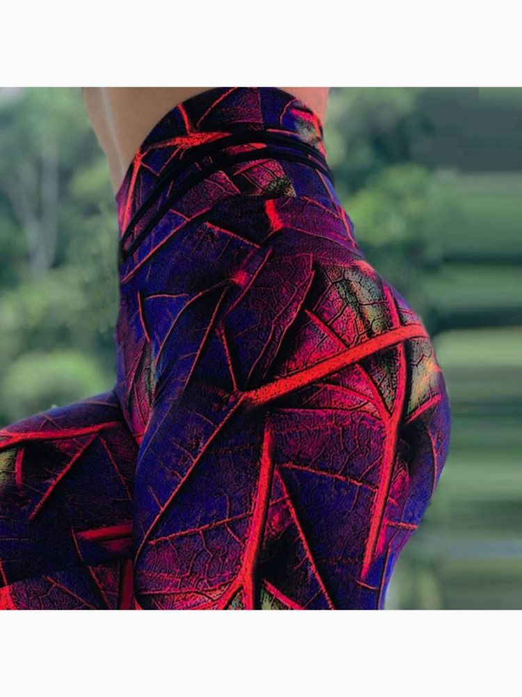 Kvinnors Färgblocktryck Fulllängd Push Up Leggings Yogabyxor Tiktok Leggings Med Hög Midja