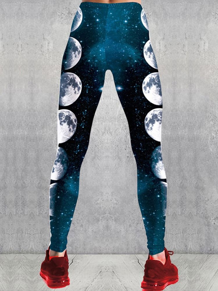 Kvinnors Färgblocktryck Hög Midja Gym Sport Yogabyxor Hög Midja Tiktok Leggings