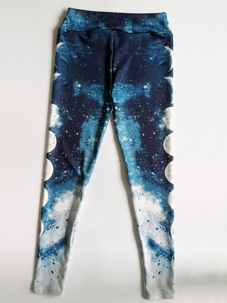 Kvinnors Färgblocktryck Hög Midja Gym Sport Yogabyxor Hög Midja Tiktok Leggings