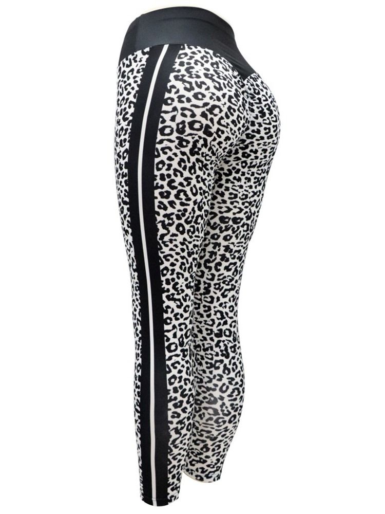Leopardtryck Andningsbara Yogabyxor För Kvinnor Tiktok Leggings Med Hög Midja