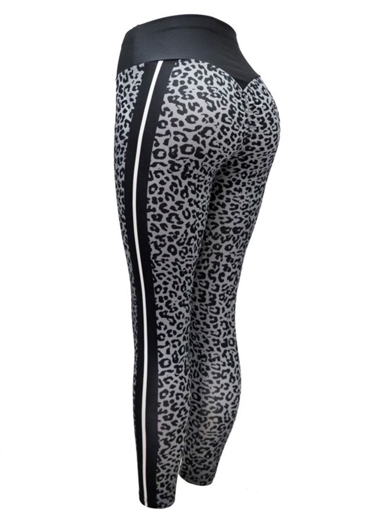 Leopardtryck Andningsbara Yogabyxor För Kvinnor Tiktok Leggings Med Hög Midja