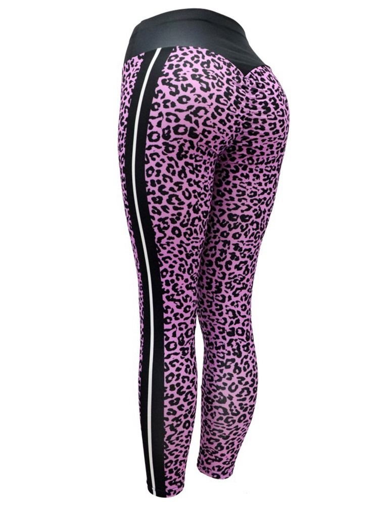 Leopardtryck Andningsbara Yogabyxor För Kvinnor Tiktok Leggings Med Hög Midja
