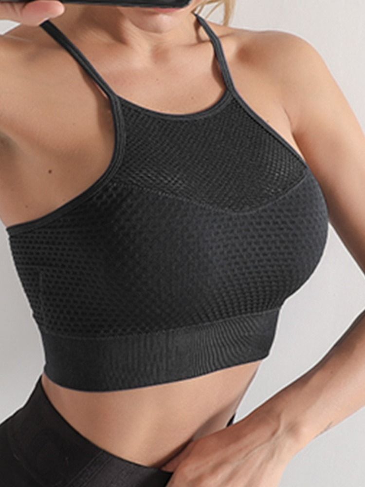 Mesh Solid Nylon Tröja För Kvinnor