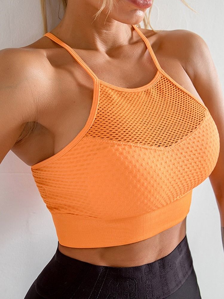 Mesh Solid Nylon Tröja För Kvinnor