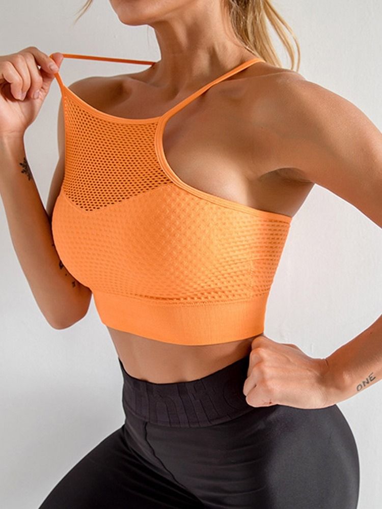 Mesh Solid Nylon Tröja För Kvinnor