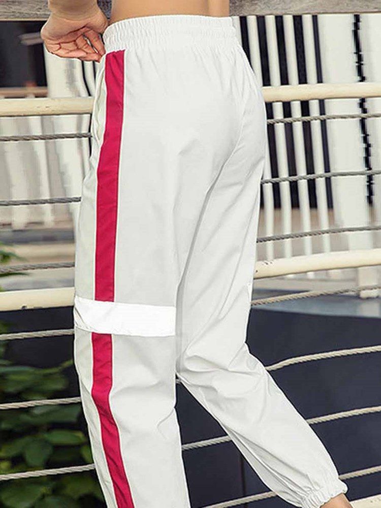 Nylon Andningsbara Fickor Stripe Street Dance Pants