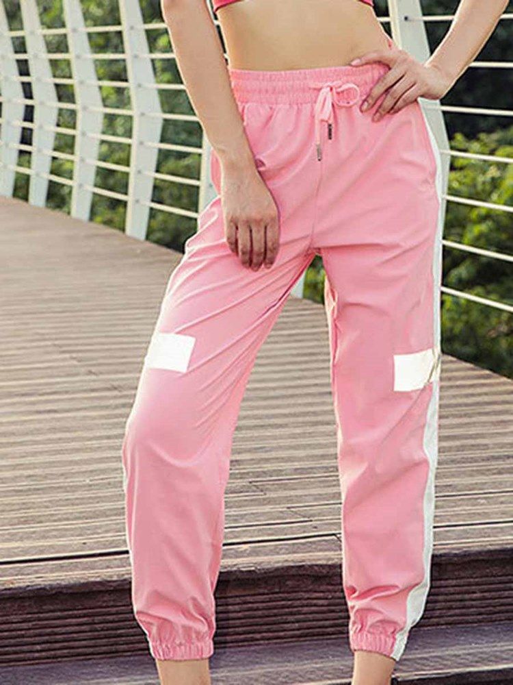 Nylon Andningsbara Fickor Stripe Street Dance Pants