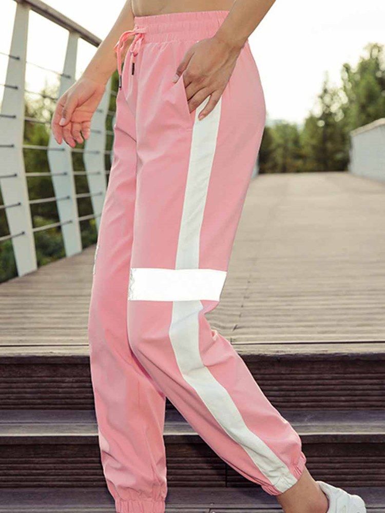 Nylon Andningsbara Fickor Stripe Street Dance Pants